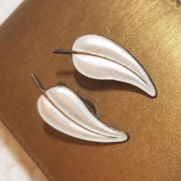 DENMARK VOLMER BAHNER VTG Sterling Enameled Earrings - Picture 6 of 6